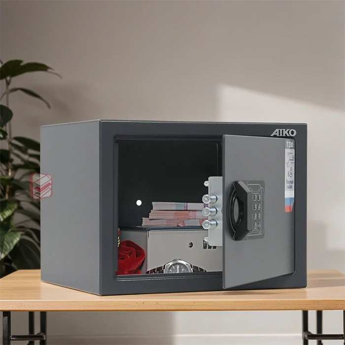Офисный сейф с электронным кодовым замком AIKO T-230 EL интерьер фото СтеллажМастер Офисный сейф с электронным кодовым замком AIKO T-230 EL интерьер фото СтеллажМастер